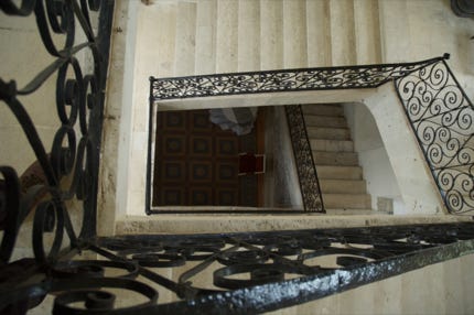 L'escalier d'honneur et remarquable du Château d'Argeronne